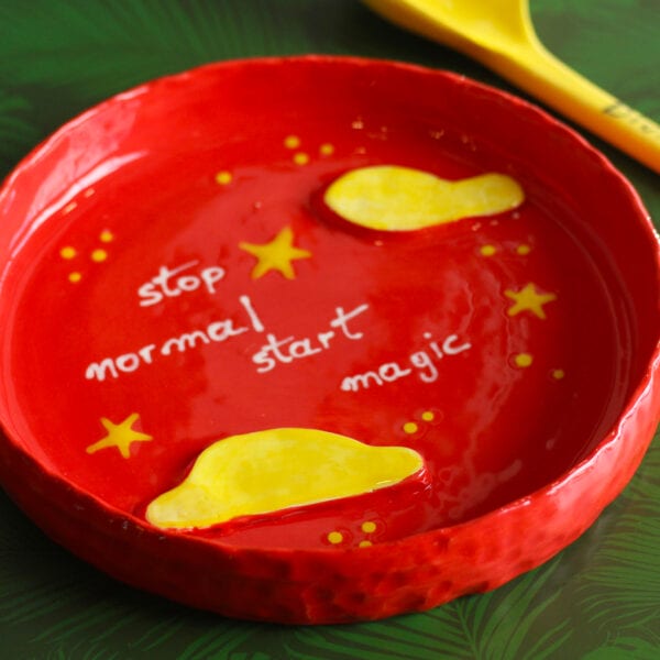 Handmade Ceramic Dish “Stop Normal Start Magic” - Divine Vibes