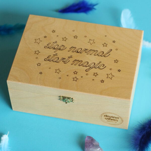 Wooden Box “Stop Normal Start Magic” - Divine Vibes