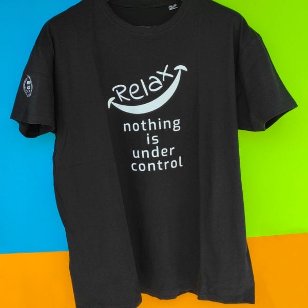 Men's Crew Neck T-Shirt "Relax Nothing is Under Control" - Divine Vibes